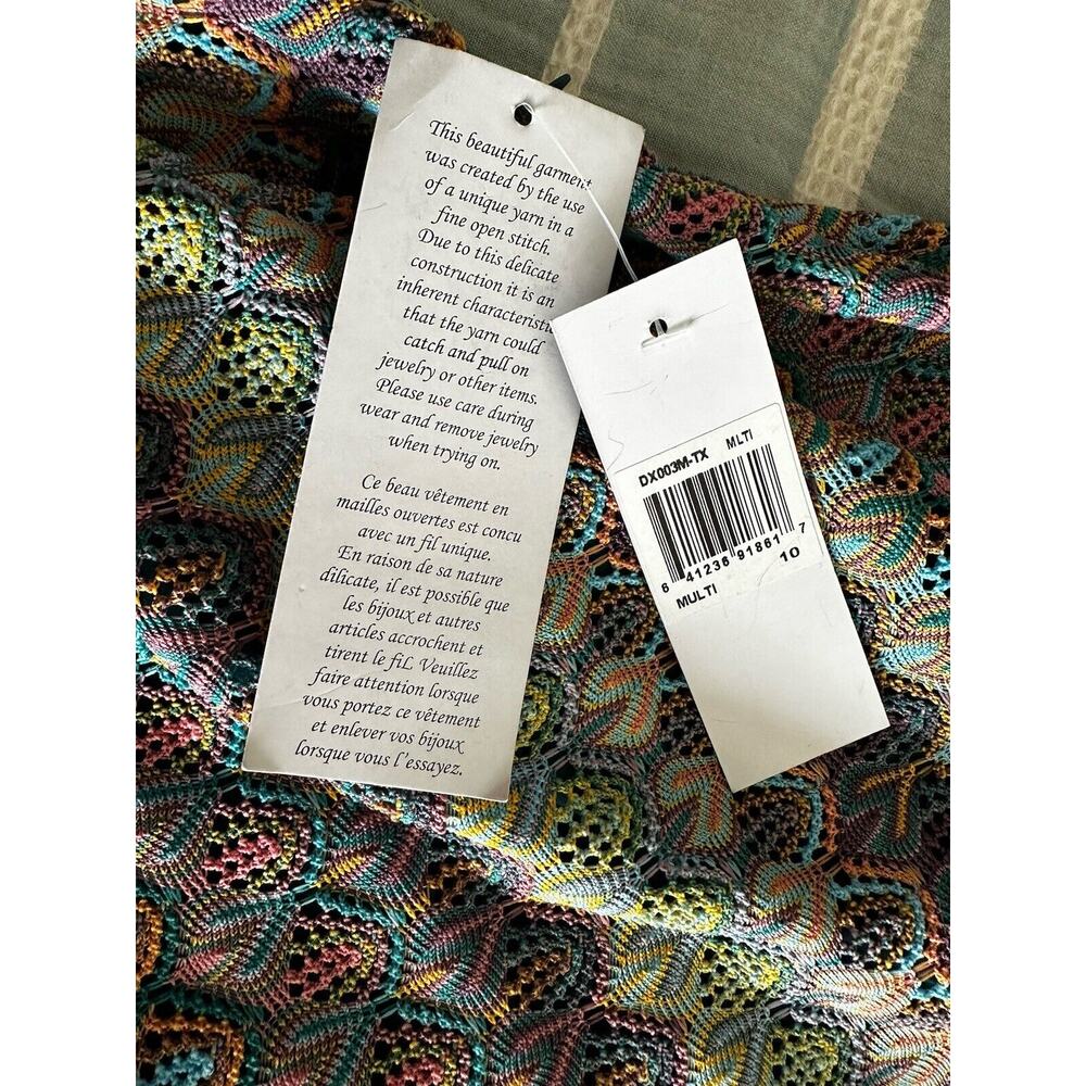 New Donna Morgan for Maggy Cutout Stripe Knit Tank Midi Dress Fall Multicolor 10 - Picture 7 of 8